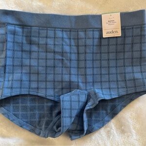Auden Women's Textured Blue Boyshort